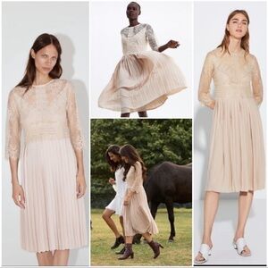 Zara Lace Midi Dress in Cream